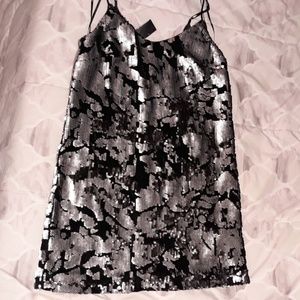 🖤Forever 21 Black and Silver Mini Dress NEW! sz M